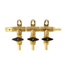 CO2 Manifold - 3-Way With Barb Shutoffs & Check Valves - Brass
