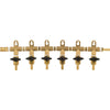 CO2 Manifold - 6-Way With Barb Shutoffs & Check Valves - Brass