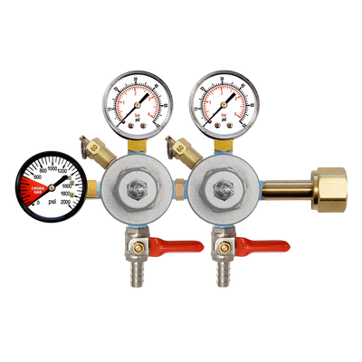 Double Body CO2 Regulator - Three Gauge